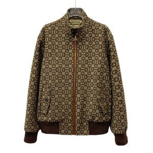 IM0260 Gucci Ebony Horse Bed Jacquard Fully Printed Wool Stand Collar Long Sleev